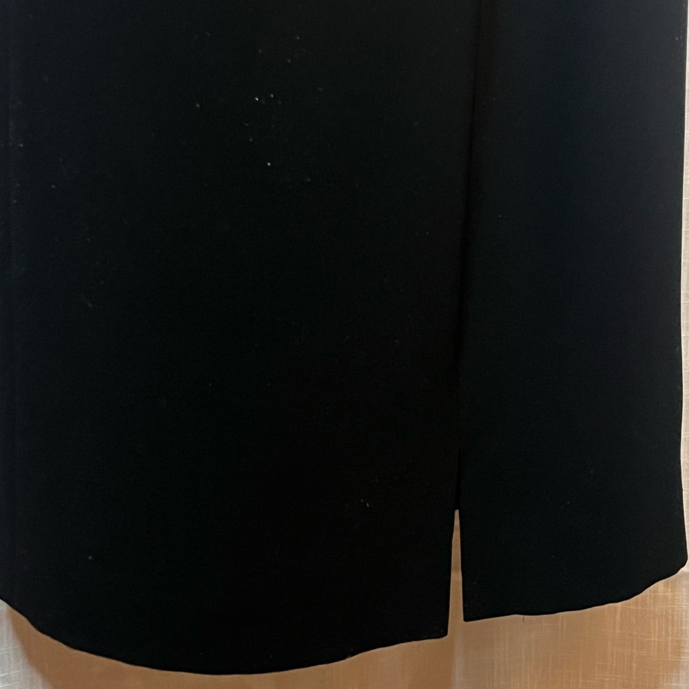 Jones NY Black Sleeveless short cocktail Dress evening wear tuxedo stripe sz 16 - Picture 2 of 5